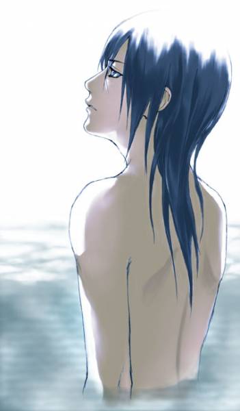 At the onsen, naked Itachi